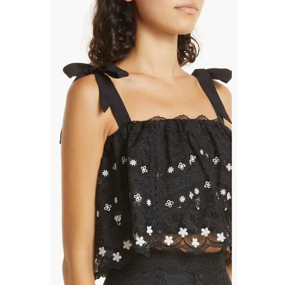 Saloni Jemi Pleated Crop Top, in Multicolor NWT Size 8 - Picture 6 of 11